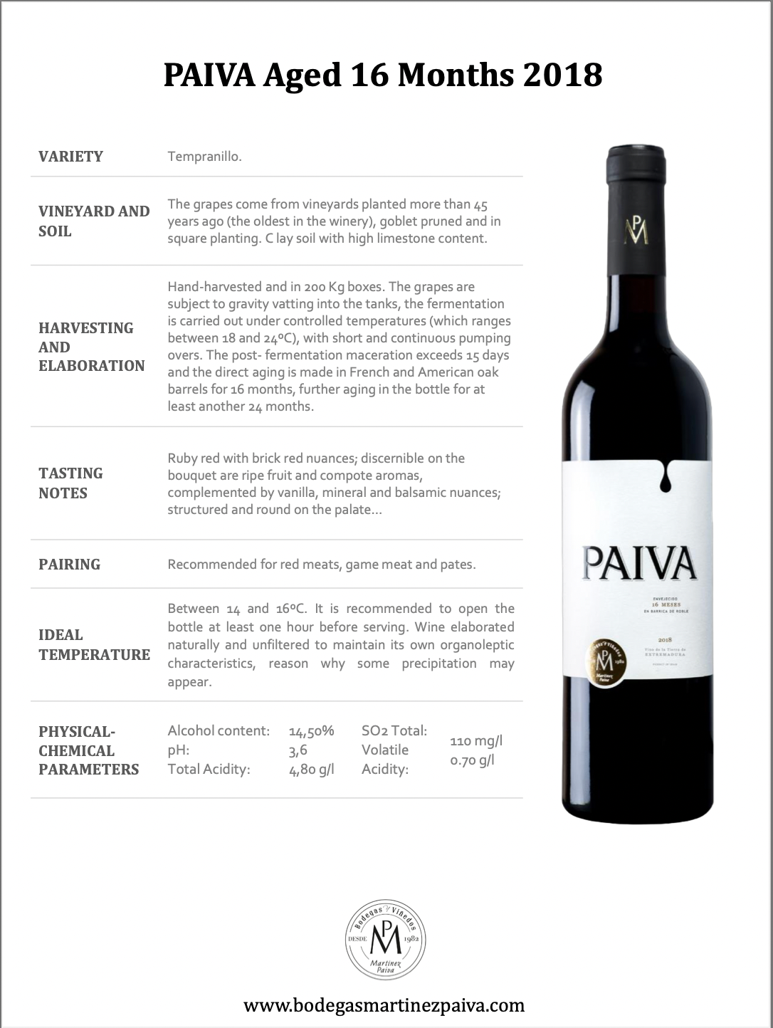 Paiva 16 Meses Barrica